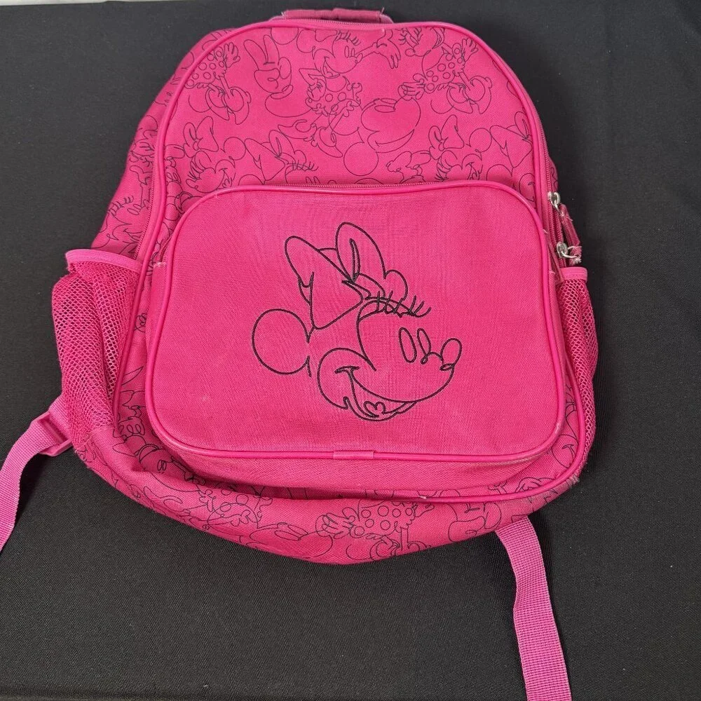 Disney Winnie the Pooh Toile Canvas Shoulder Bag Tan Leather Trim